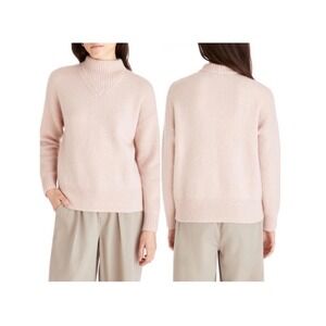 Madewell Mock Neck Sweater Womens XL Powder Pink Wool Alpaca Blend Relaxed Fit
